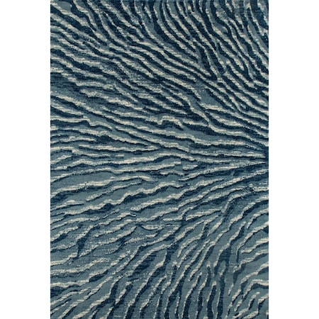 Art Carpet 4 X 6 Ft. Troy Collection Ripple Woven Area Rug, Blue 25856